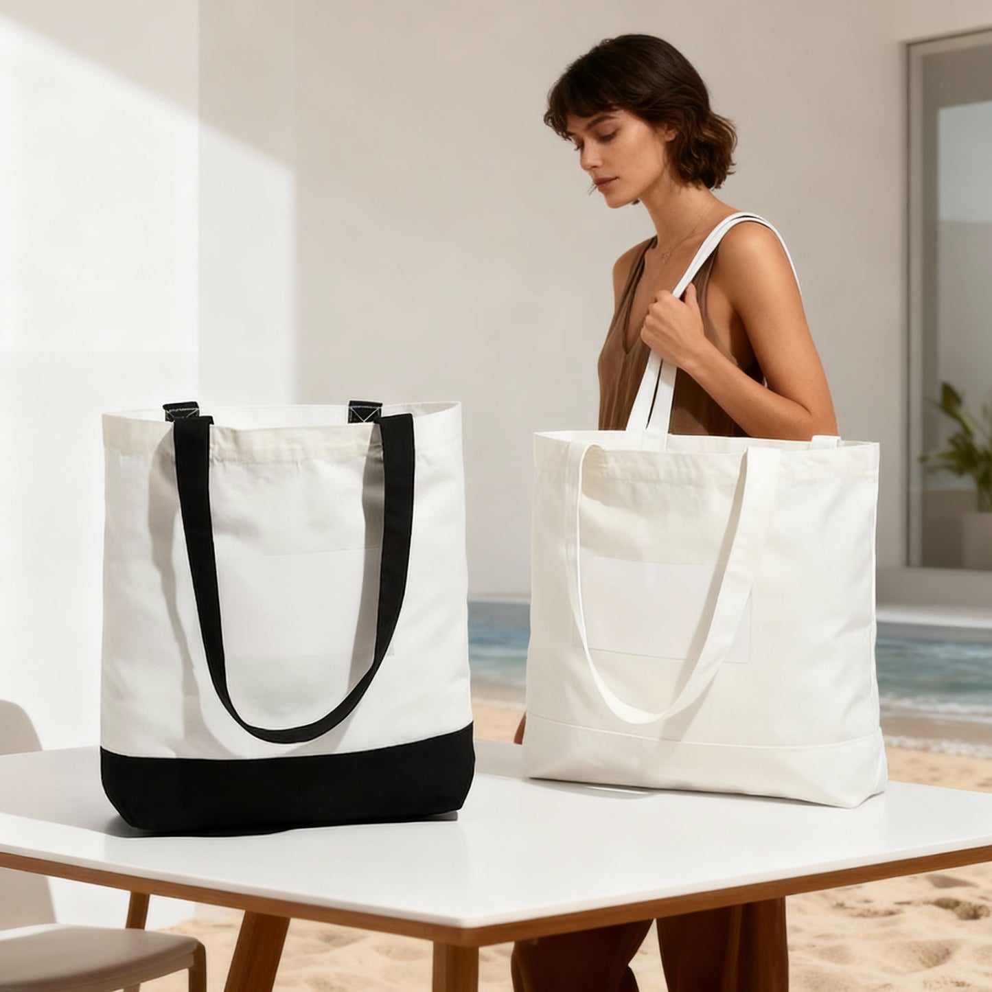 Large Cotton Tote Bag 15" H x 18.5" W